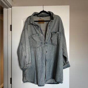 H&M Feather Soft Oversized Denim Shirt
